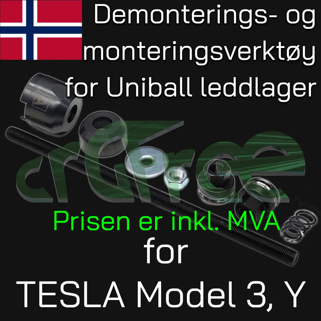 De- og monteringsverktøy for Uniball leddlager på TESLA M3/Y (Prisen er inkl. MVA)