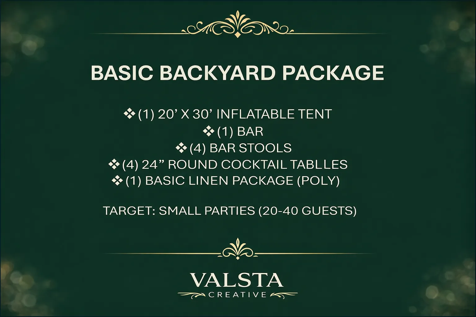 Basic Backyard Package ($895)