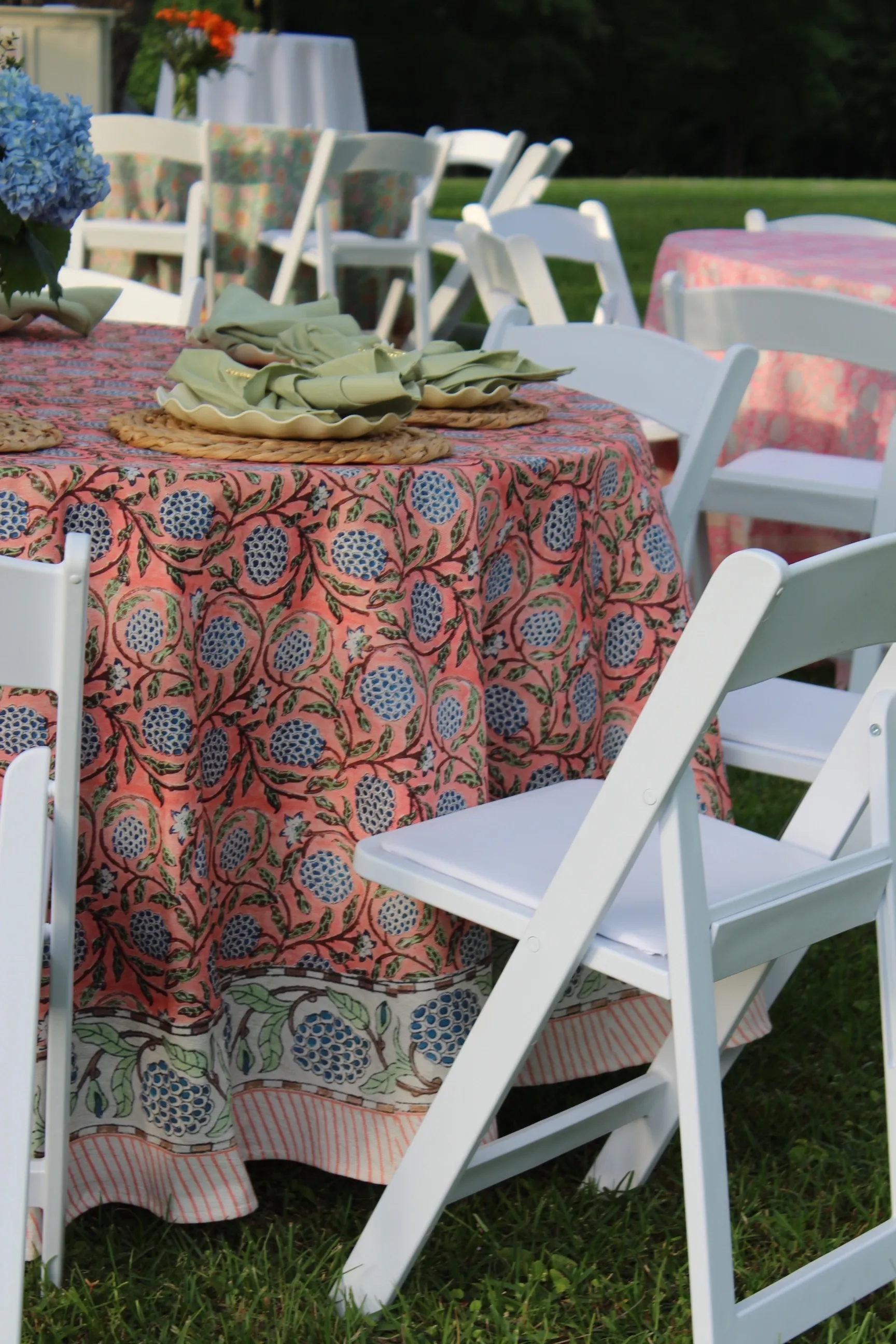 The "Amelia" 120" Round Patterned Linen