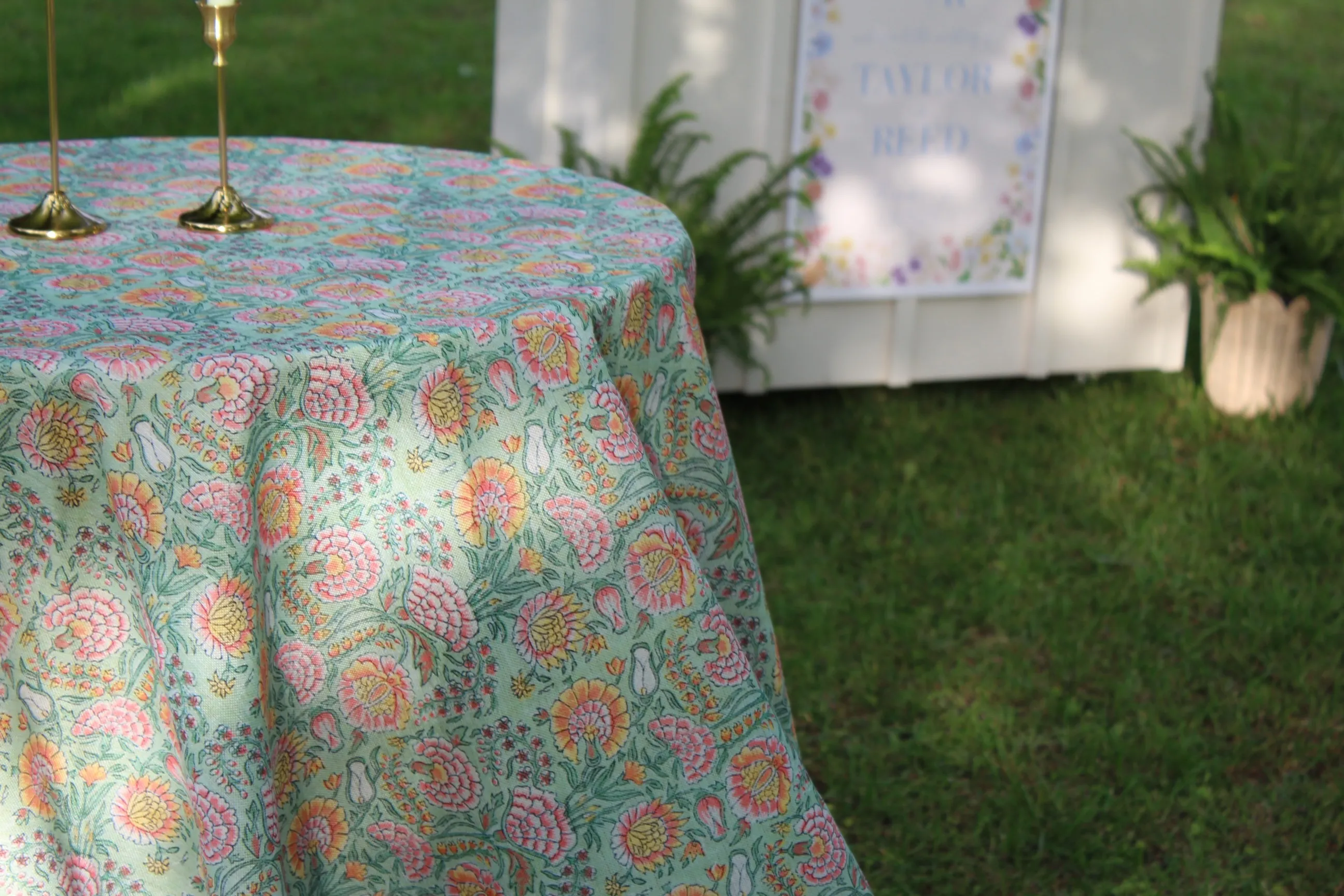 The "Clara" 120" Round Patterned Linen