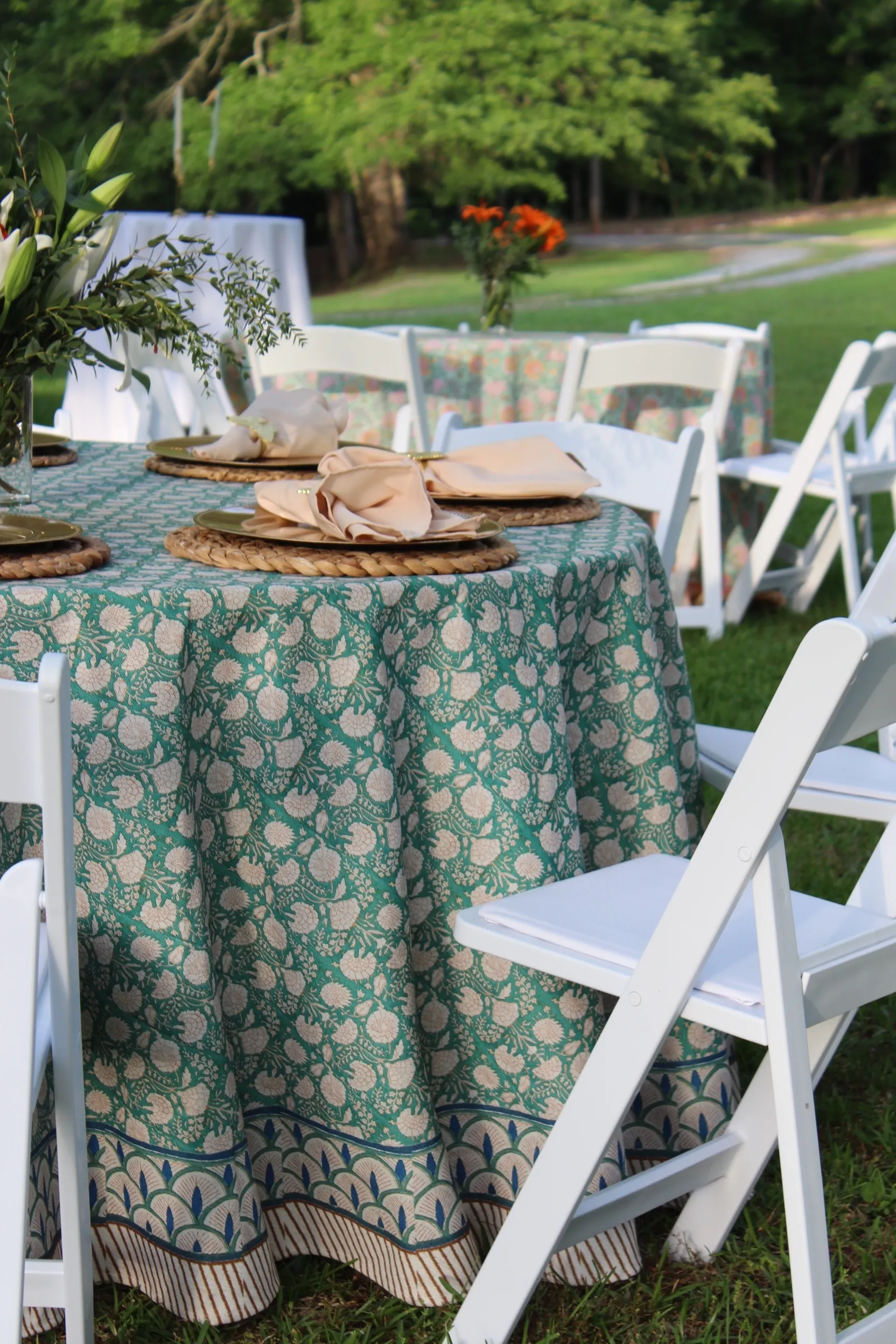 The "Kelly" 120" Round Patterned Linen