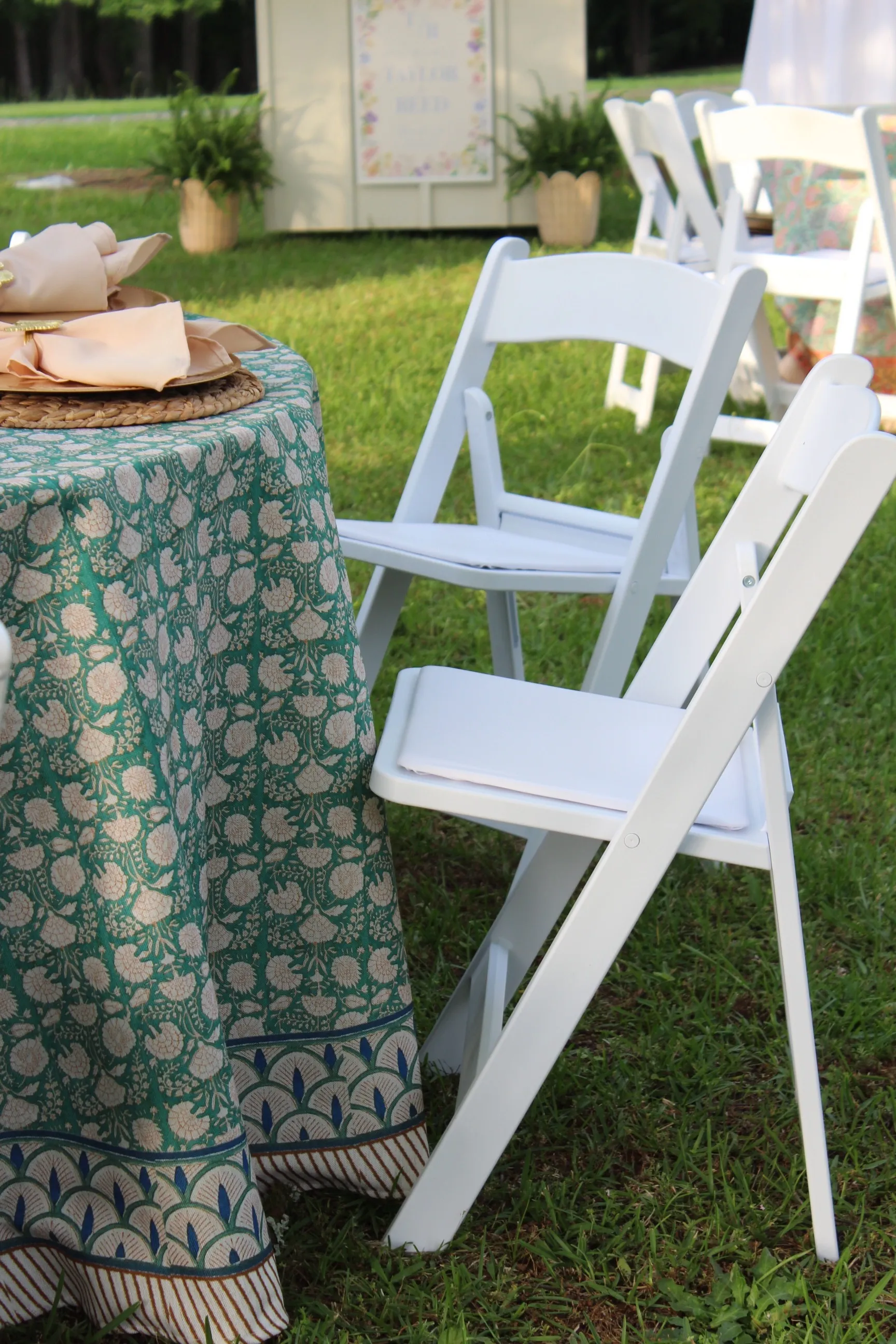 White Resin Folding Chair