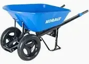 Wheel Barrow Double Flat Free Tires 7CuFt