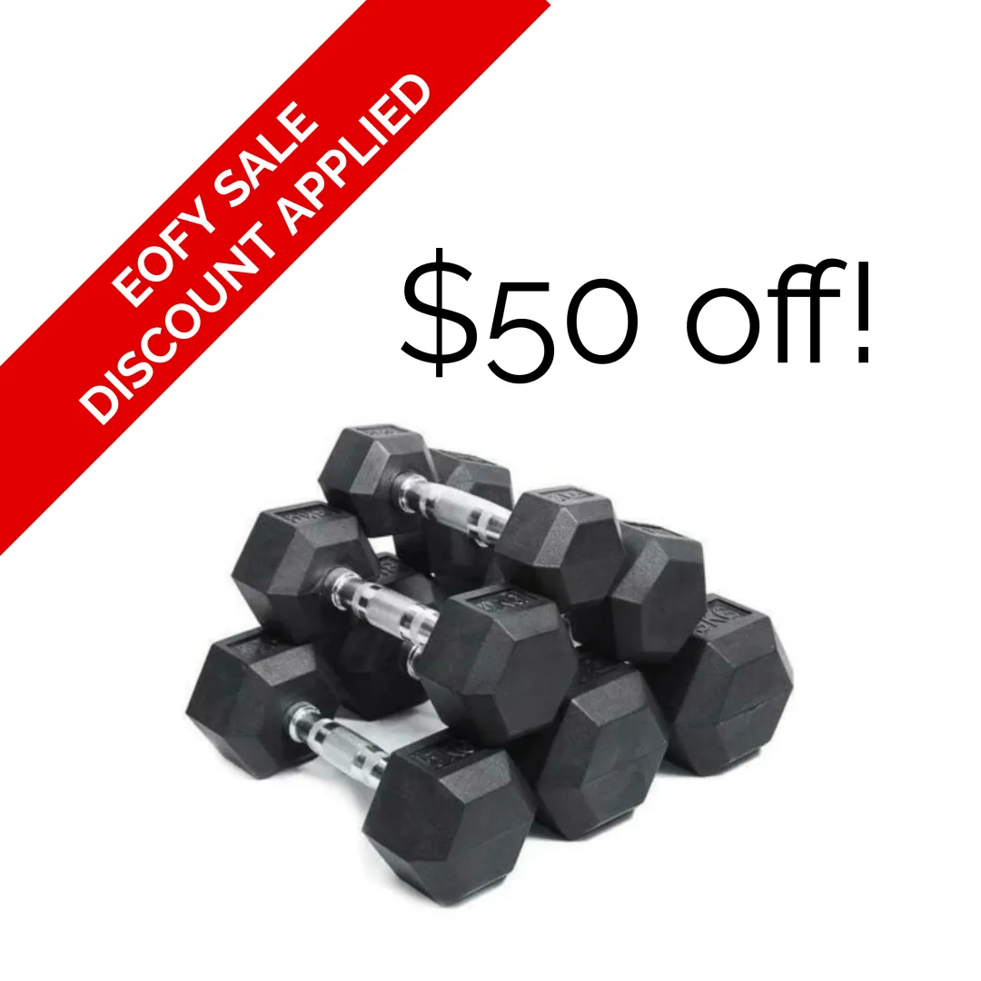 1-10Kg 10 Pair Rubber Hex dumbbells set