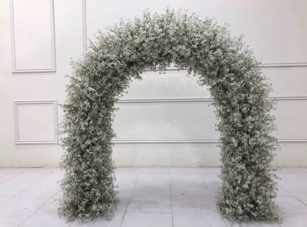 White Rose Babysbreath Flower Arch Tampa