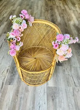 Rattan Peacock Barrel Back Chair