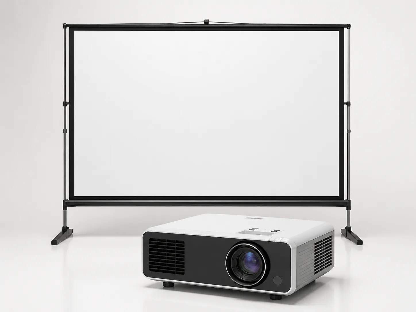 Beamer met projectiescherm