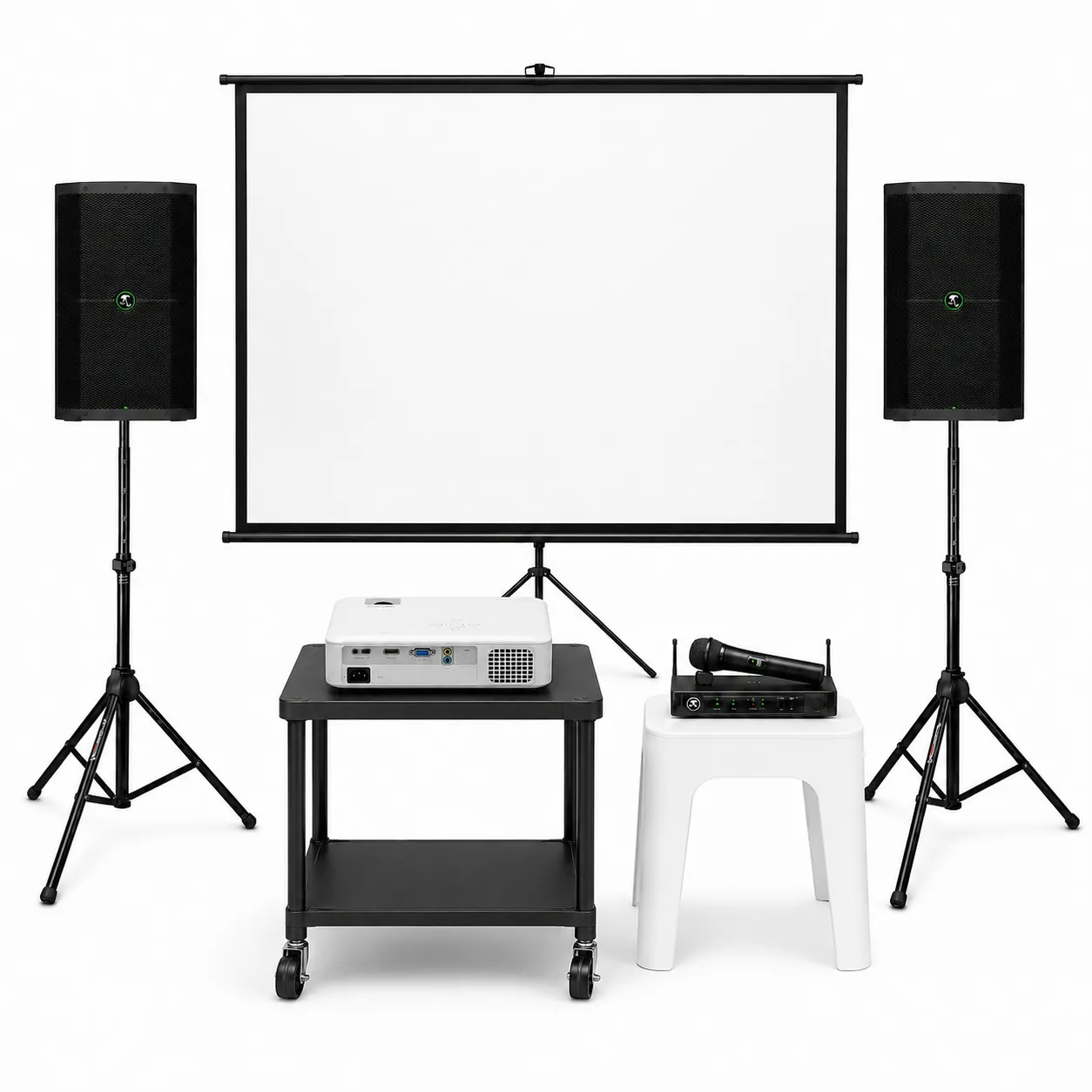 Presentatieset met beamer en microfoon