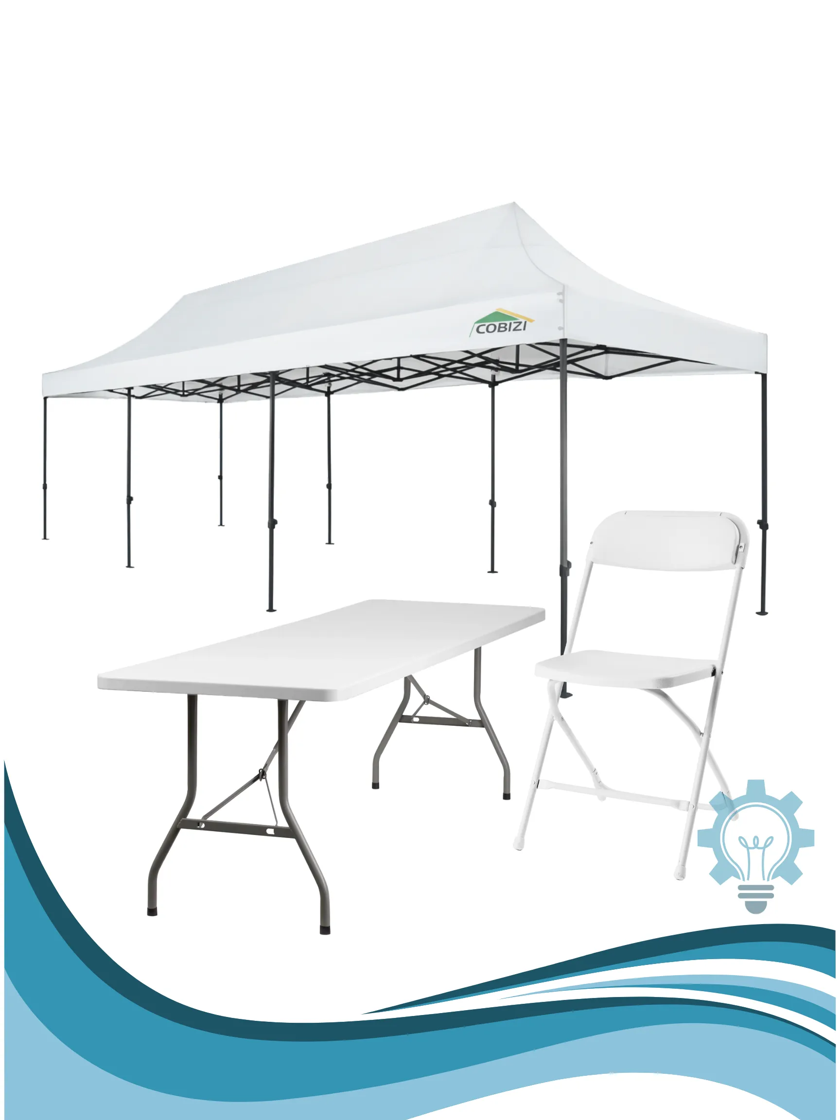 10x30 Pop-Up Tent Bundle (6 Foot Tables) 