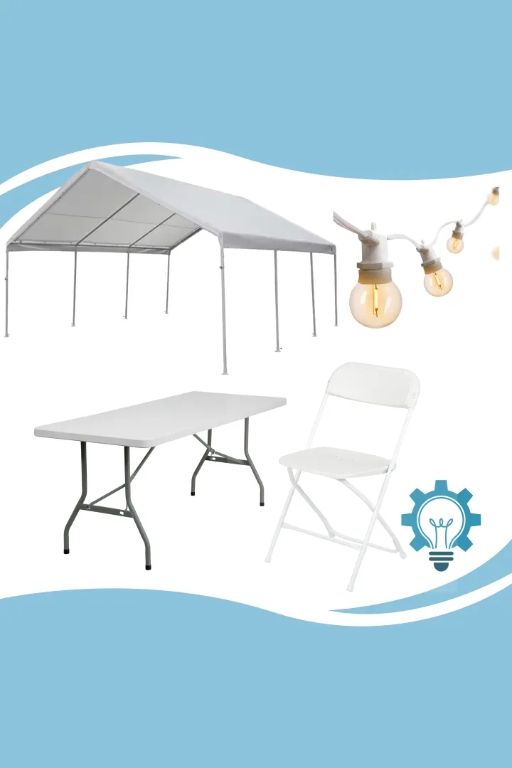 20x20 Canopy Bundle (6 Foot Tables)