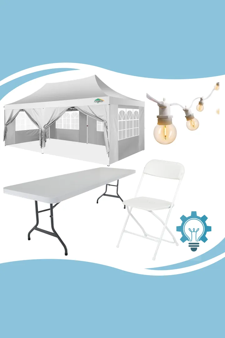 10x20 Pop-Up Tent Bundle (8 Foot Tables)