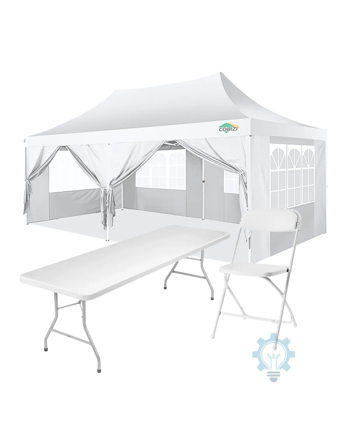 10x20 Pop-Up Tent Bundle (8 Foot Tables)