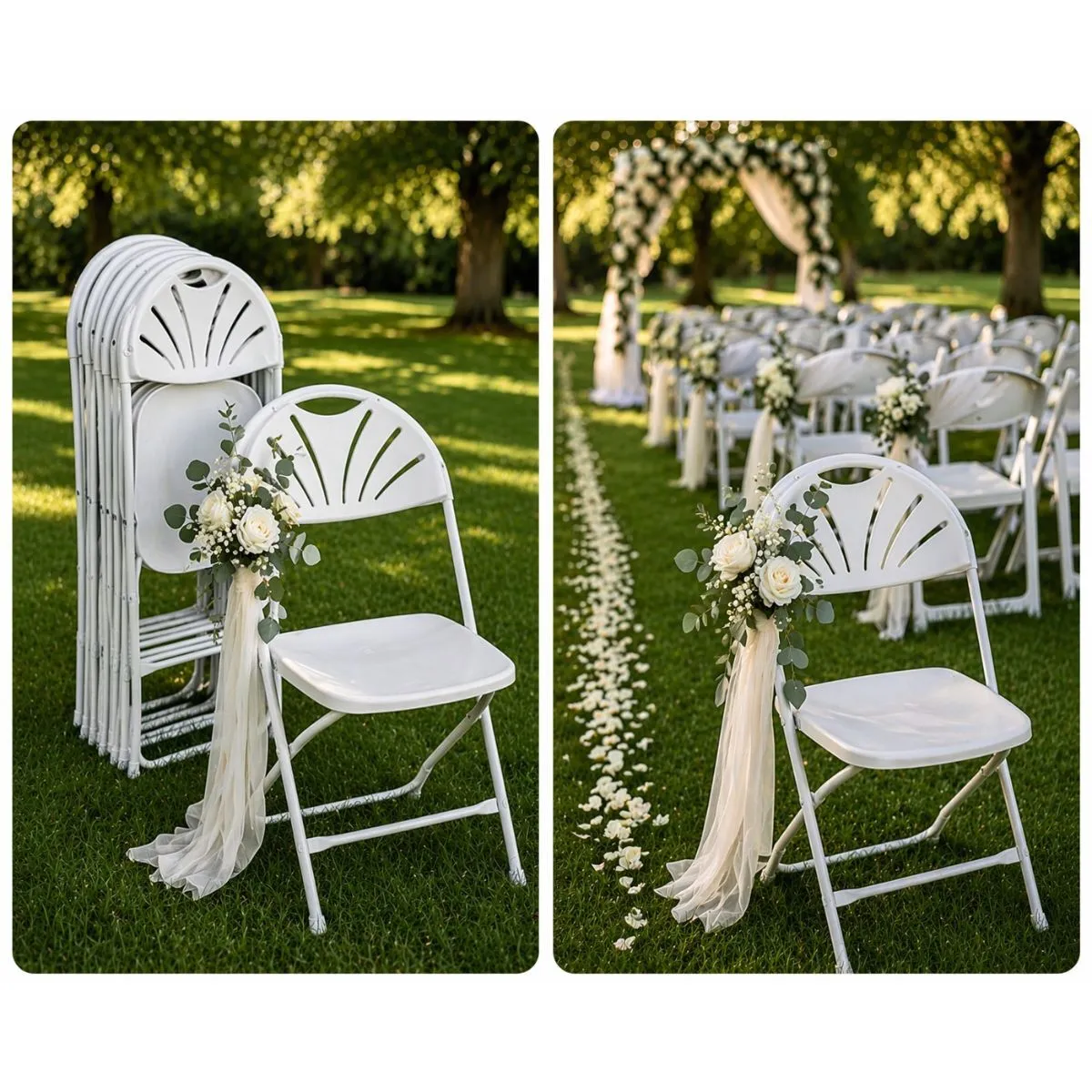 White Fan Back Chairs"