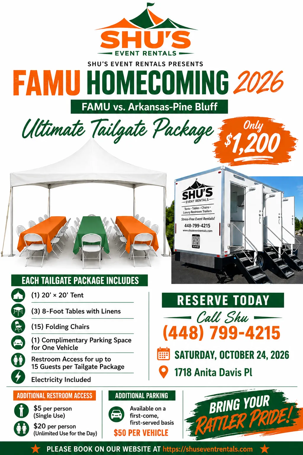FAMU Homecoming Tailgate Packages