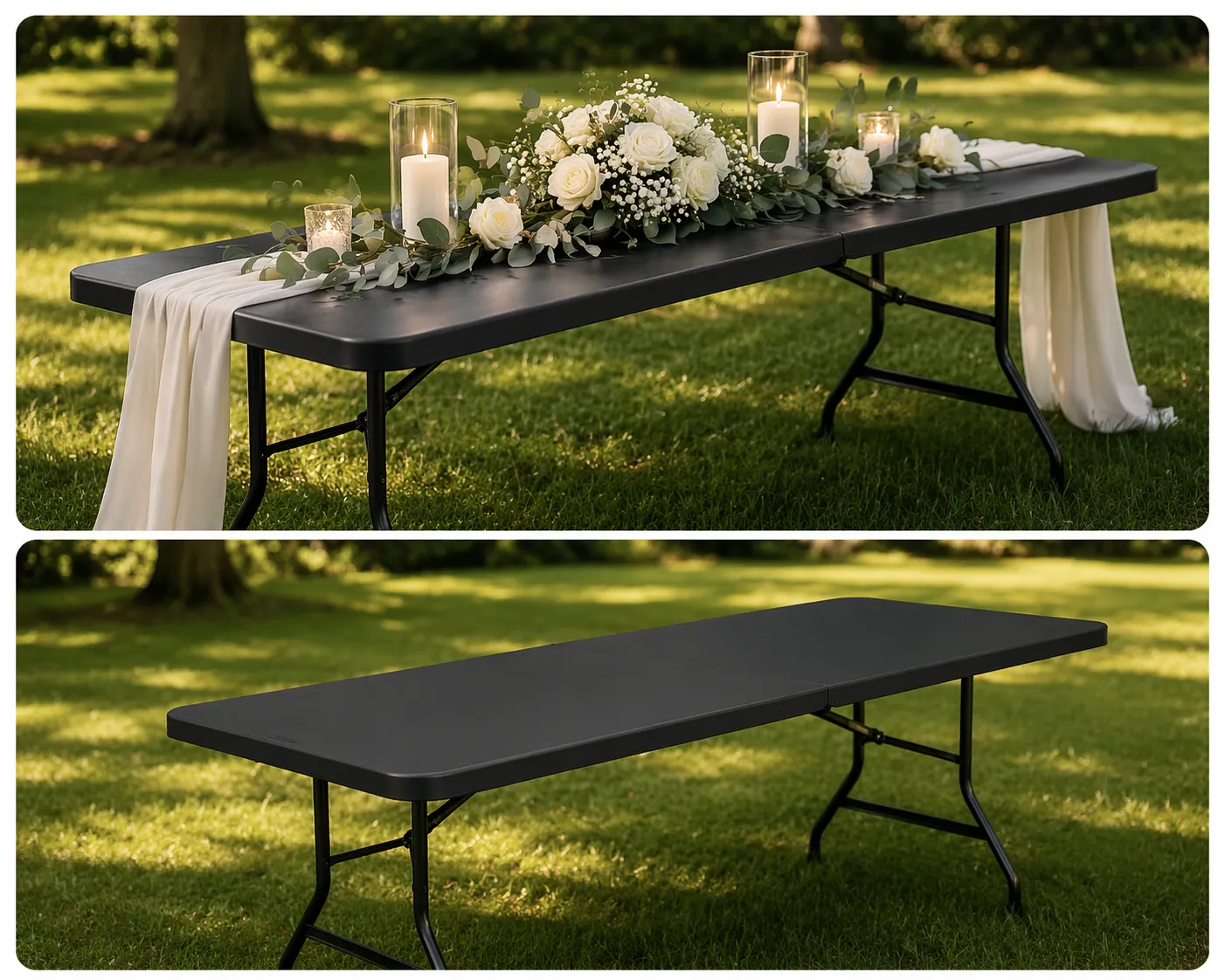6 ft. Black Rectangular Table