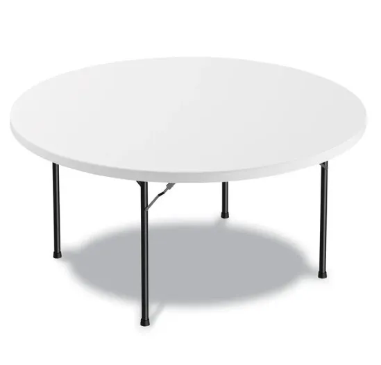 6 Foot Round White Plastic Table