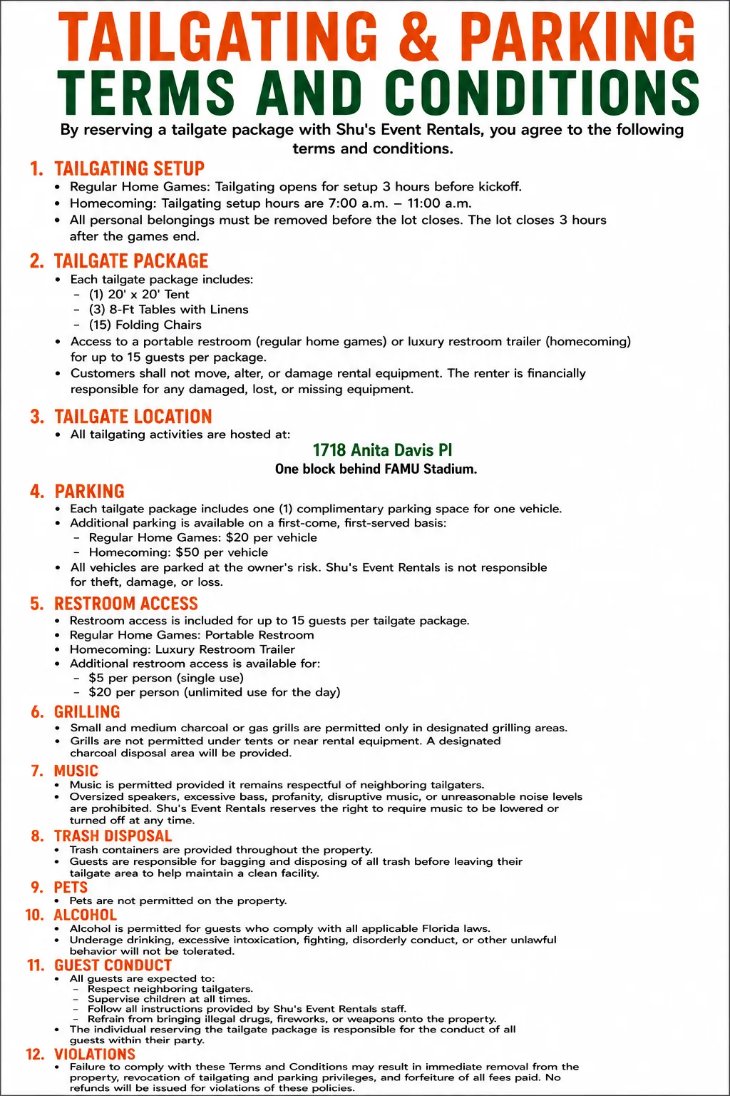 FAMU HOMEGAMES 2026 (Homecoming not included in this Packages)