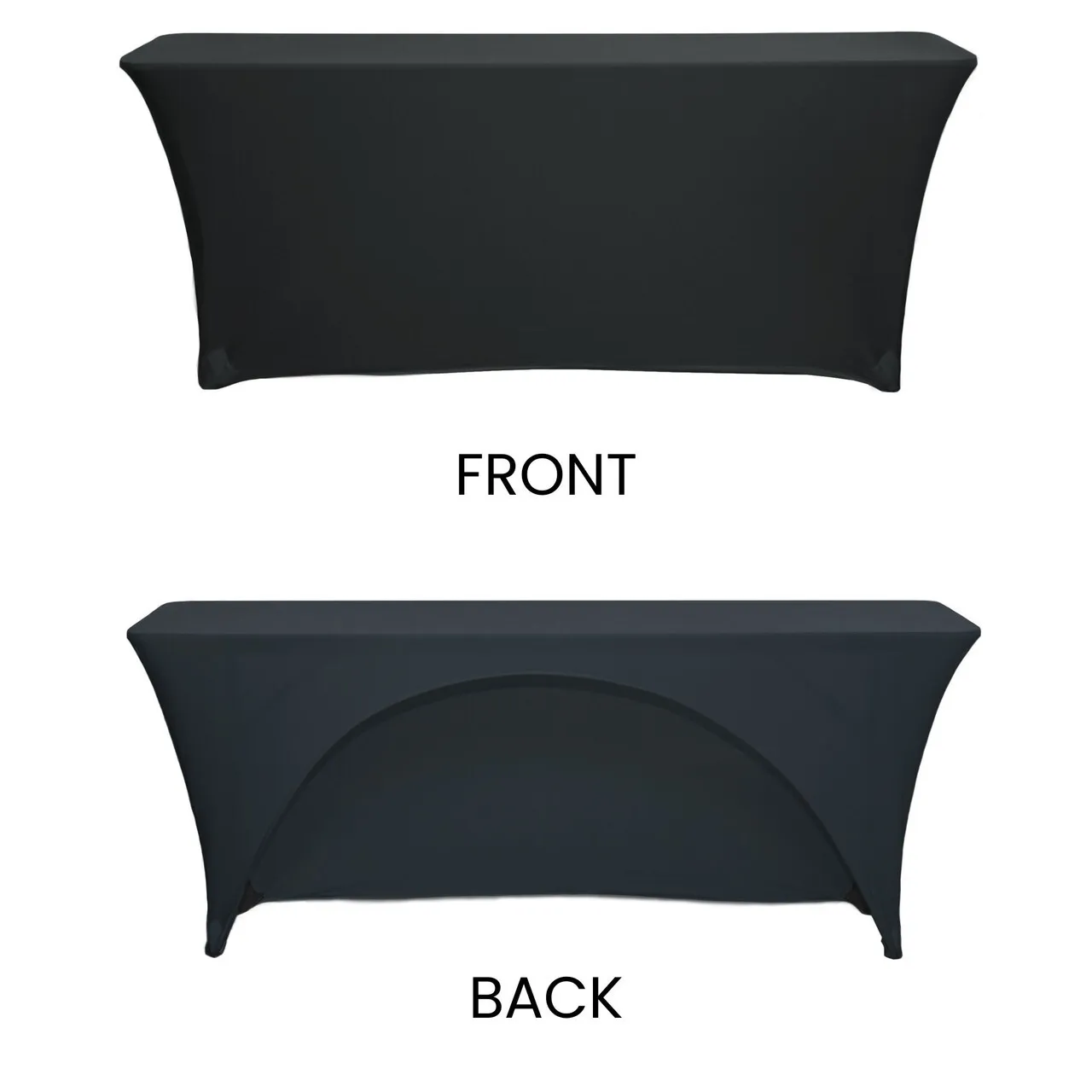 Black Spandex Linens for Rectangular Tables