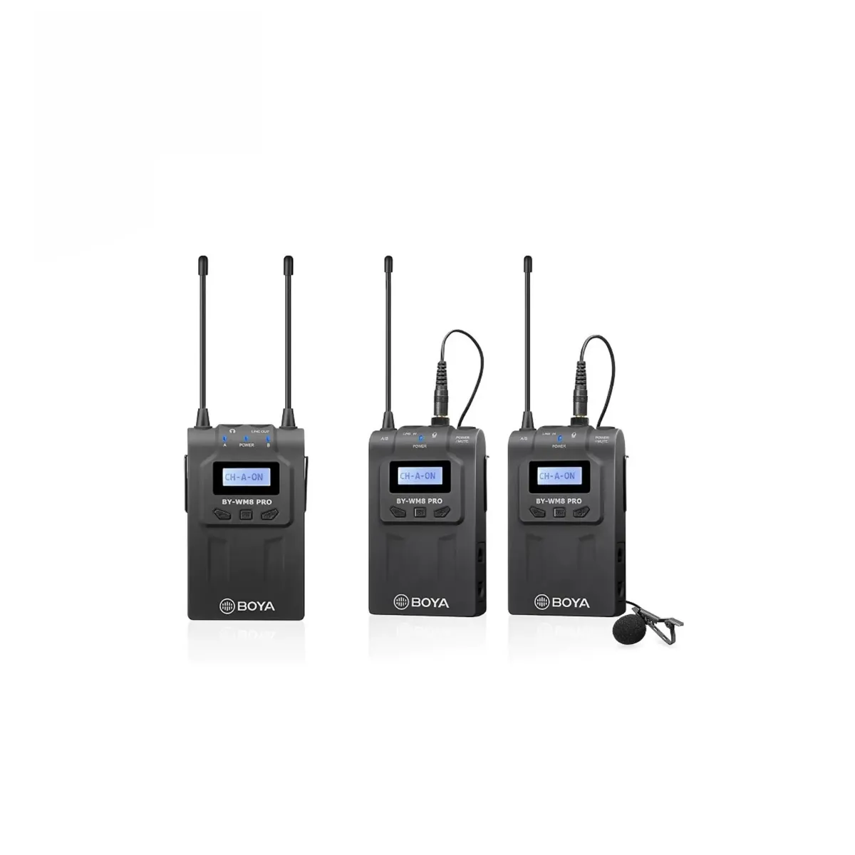 Boya Wm-8 Pro K2 Kablosuz Yaka Mikrofonu Röportaj (2 Verici + 1 Alıcı)