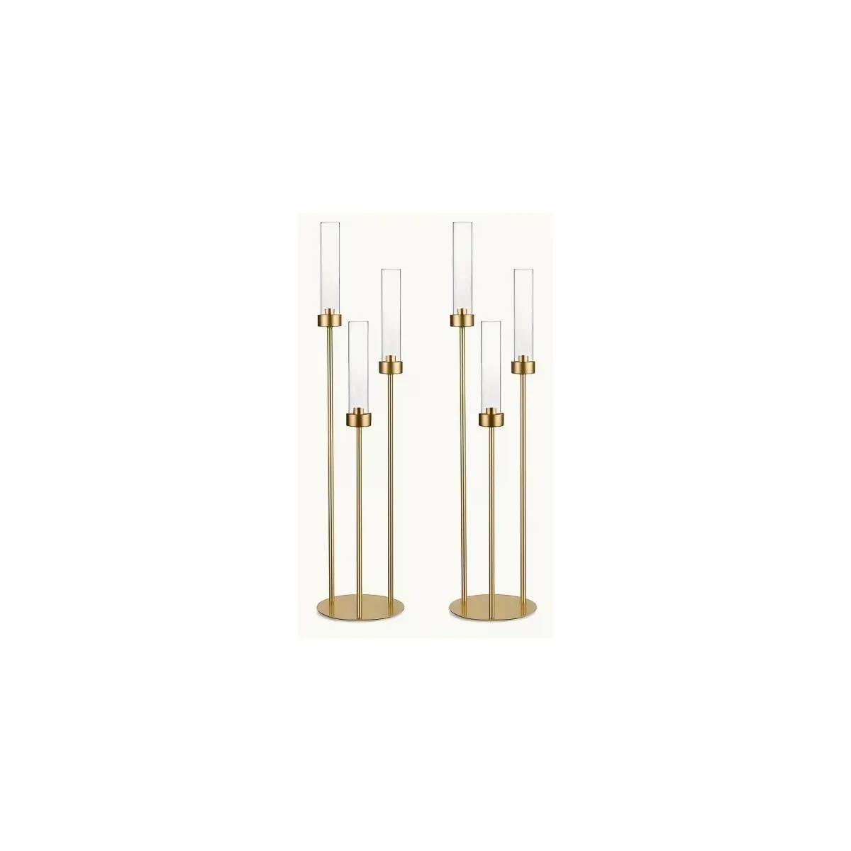 Centerpiece- Candle Holder, Three -Arm (Gold) 