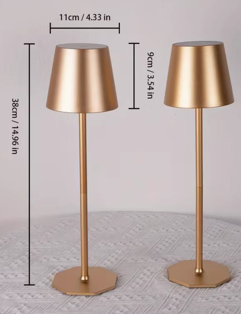 Gold Cordless Rechargeable Table Lamp
