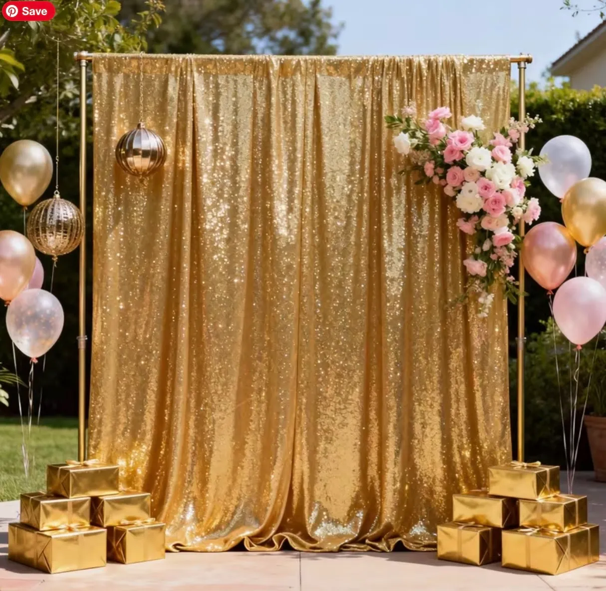 Backdrop, Gold Sequin