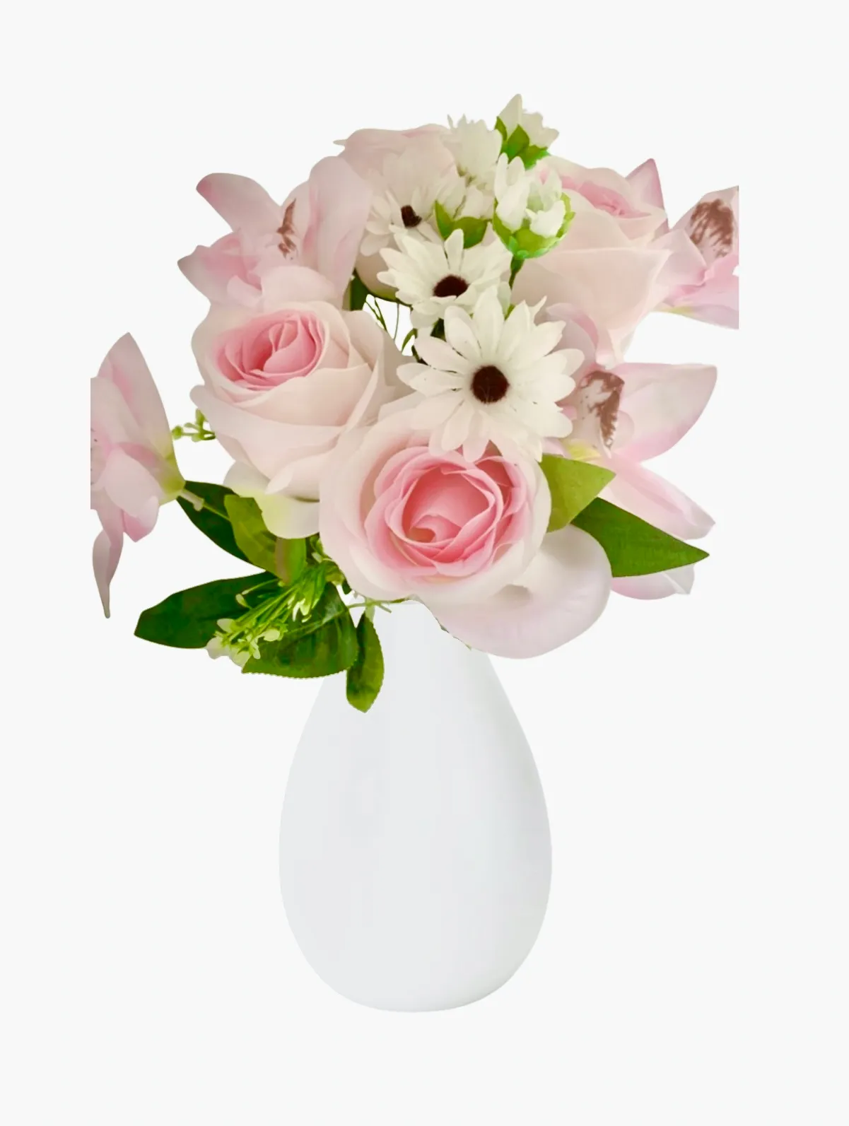 Luxe Blush Rose & Daisy Vase