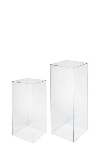 Clear Acrylic Plinth - Set of 2 - 70cm & 90cm