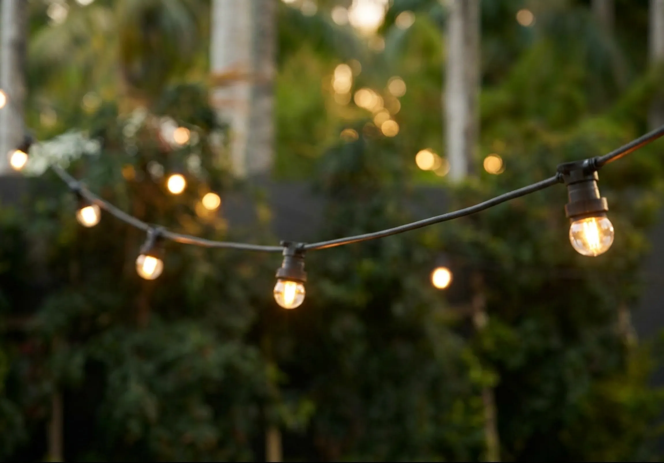 Festoon Lights — 20m Warm White LED Hire