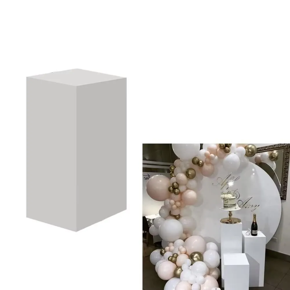 70cm Square White Plinth - Set of 2