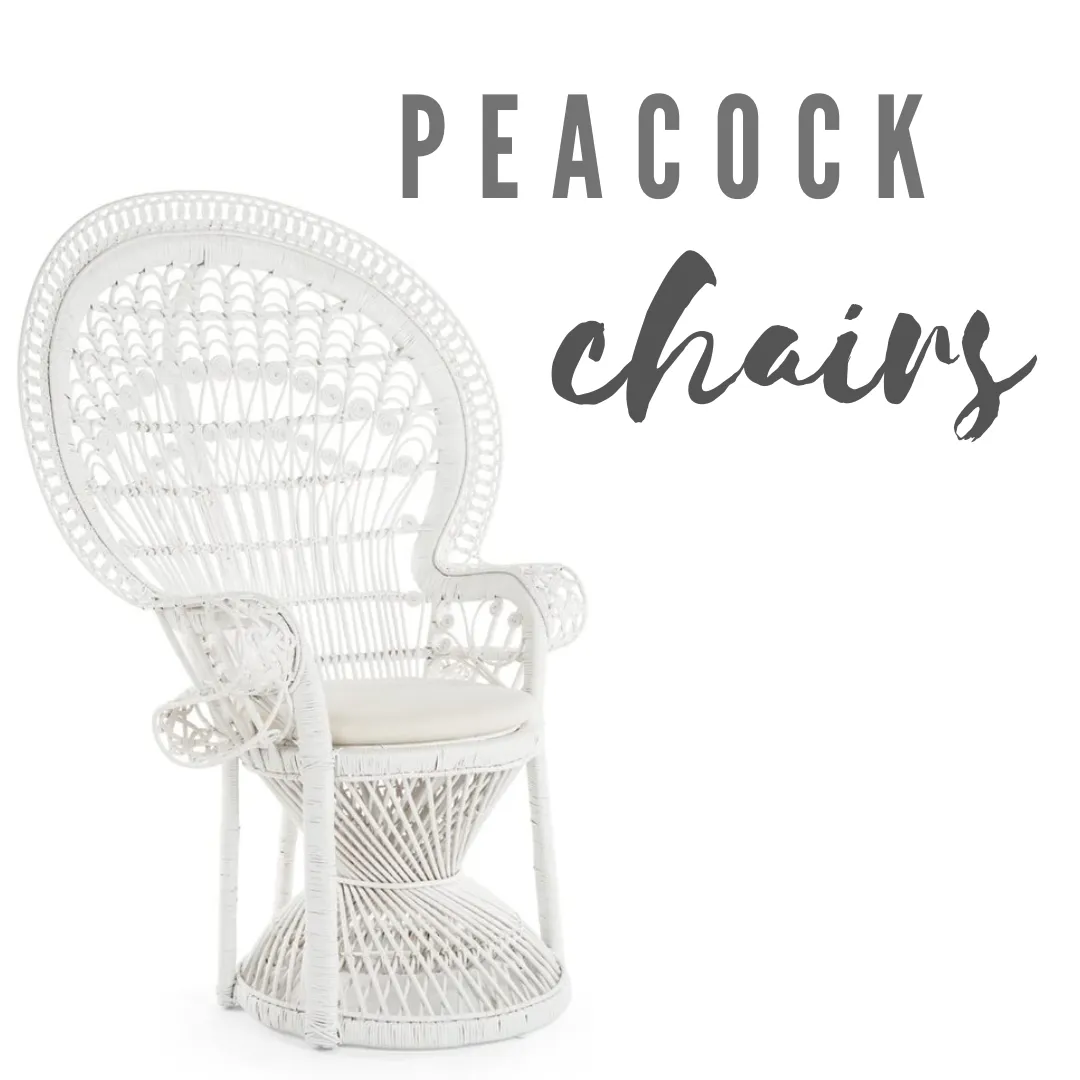 White Peacock Chair - Set of 2 