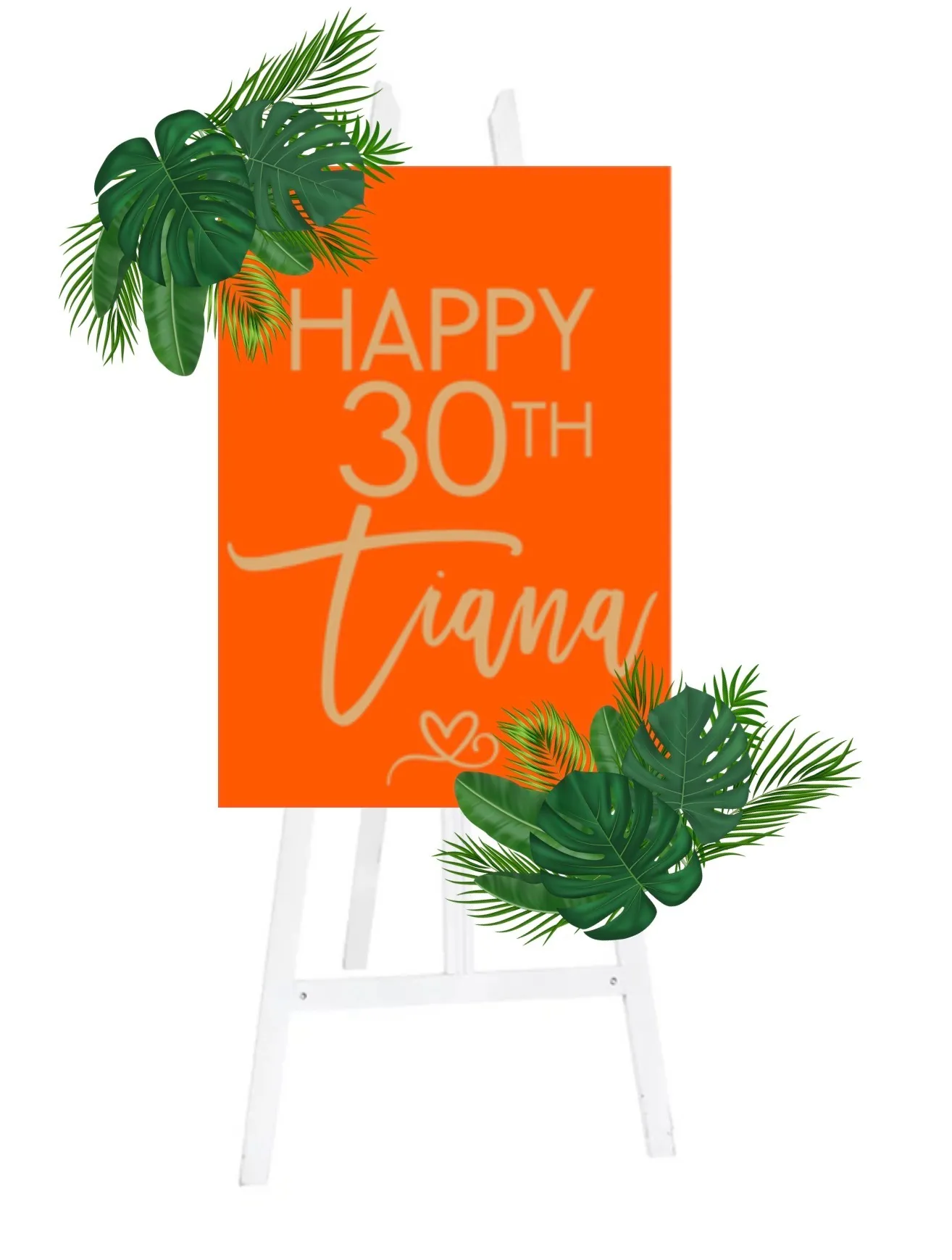 Personalised Orange Acrylic Sign - A1 Size - 594mm x 841mm