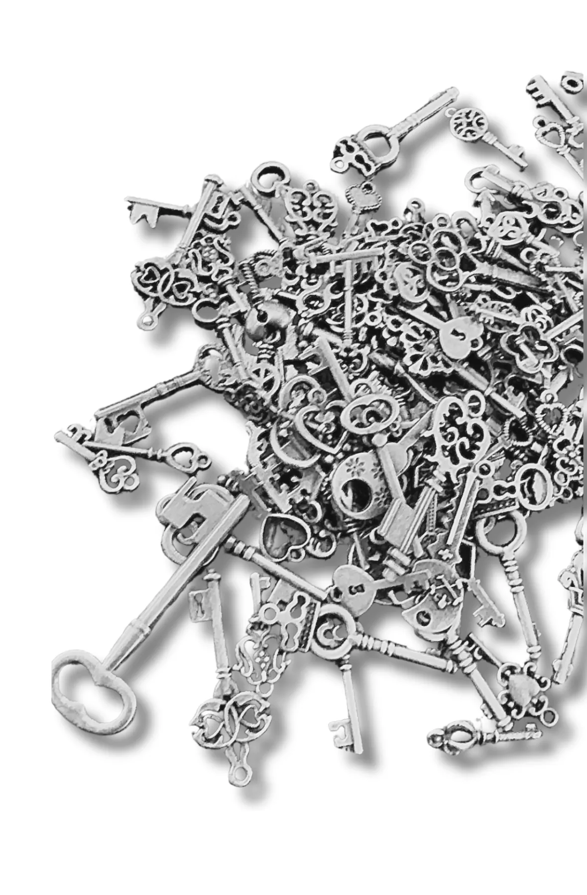 Mystery Keys for Mystery Lock Box - Set of 125 - Silver