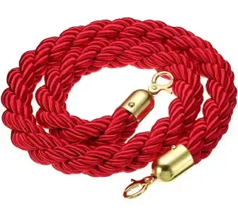 Red Silky Corded Rope with Gold Hook