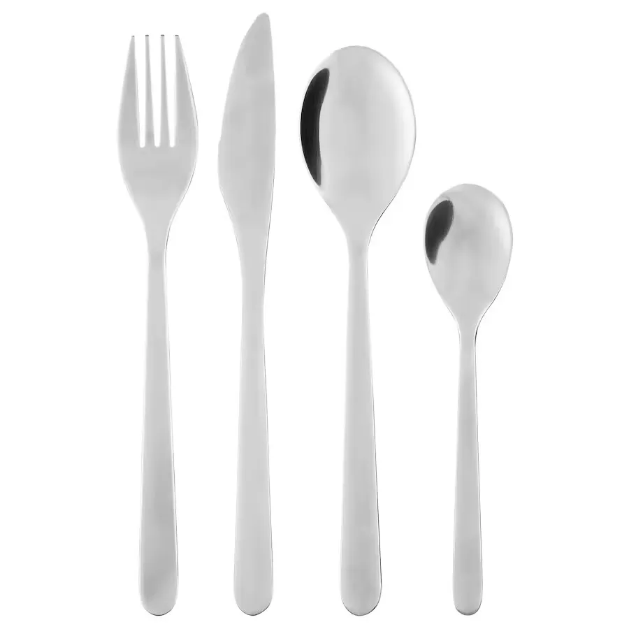 Cutlery Set - Stainless Steel - Knife, Fork, Dessert Spoon, Teaspoon