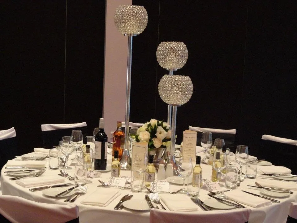 Crystal Beaded Ball Candle Holder Centrepiece - Set of 3 - 90cm, 70cm, 50cm  