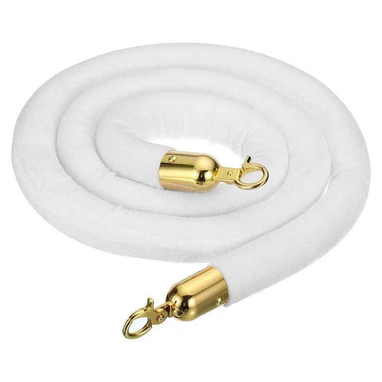 White Velvet Rope with Gold Hooks