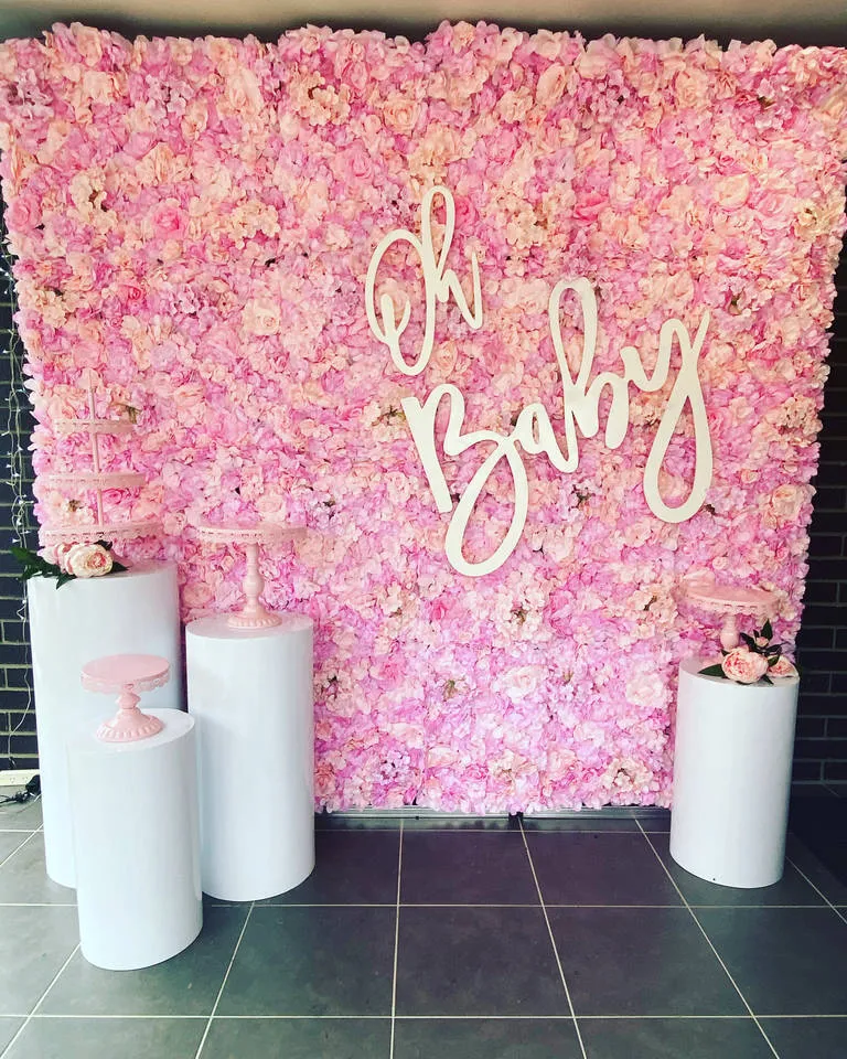 Light Pink Flower Wall Backdrop