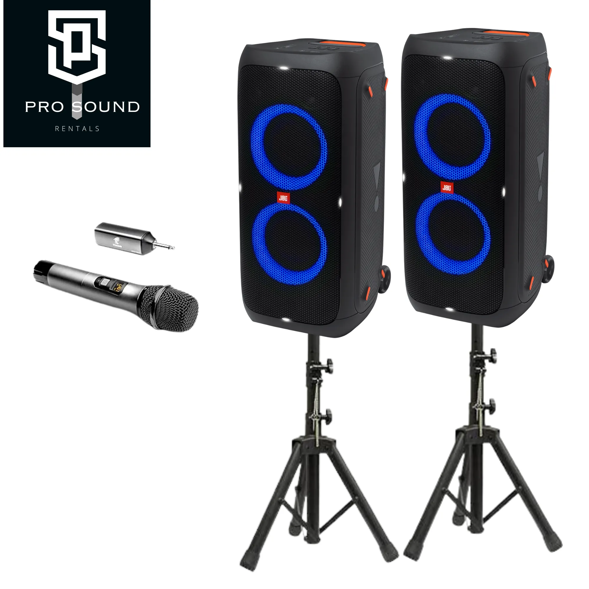 JBL 310 Stereo Bundle Pair with Microphone and Stands