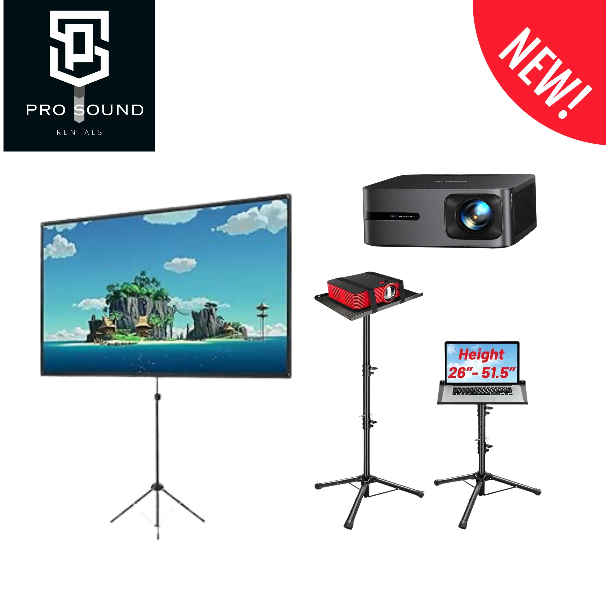 Projector Bundle , with Projector, Projector Stand and Projector Screen
