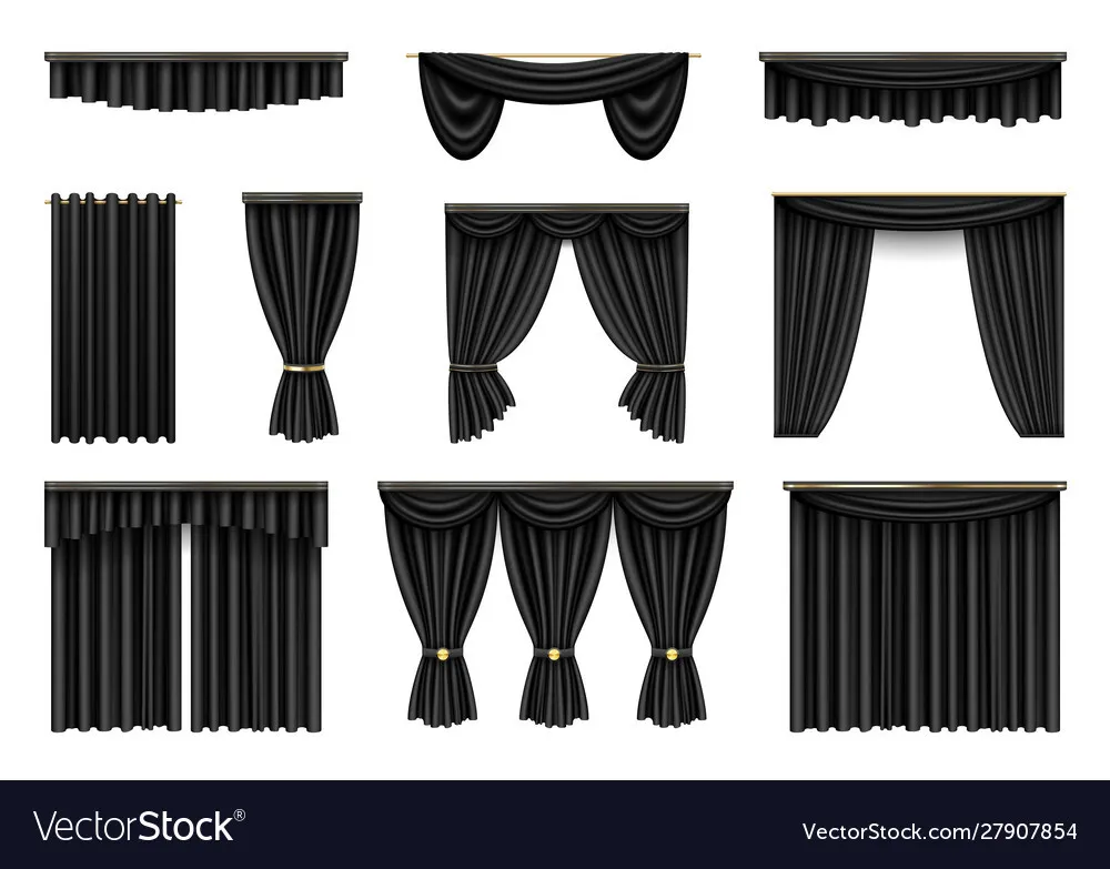 Black velvet Drapes (R)