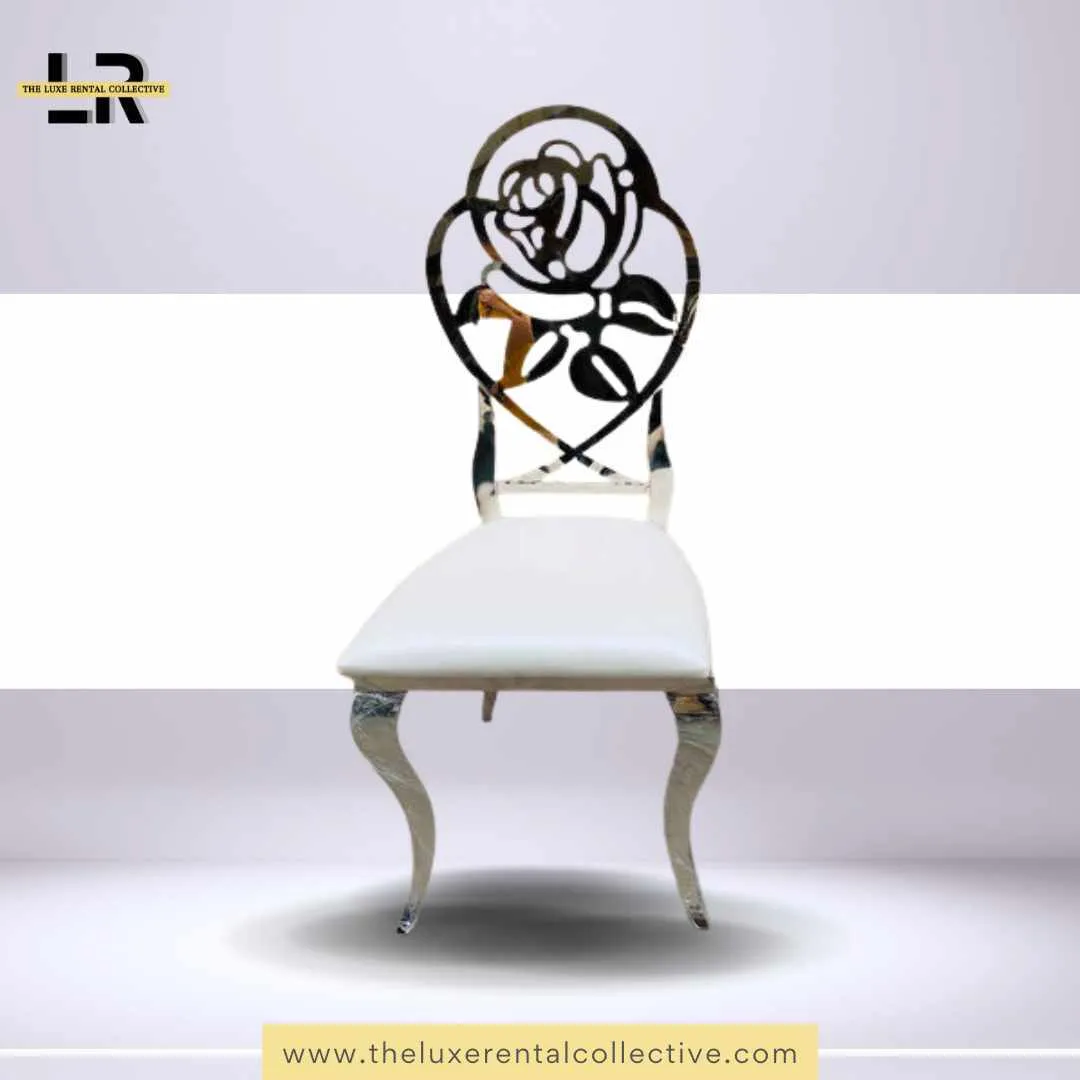 Rose Back Silver Luxe Chair 