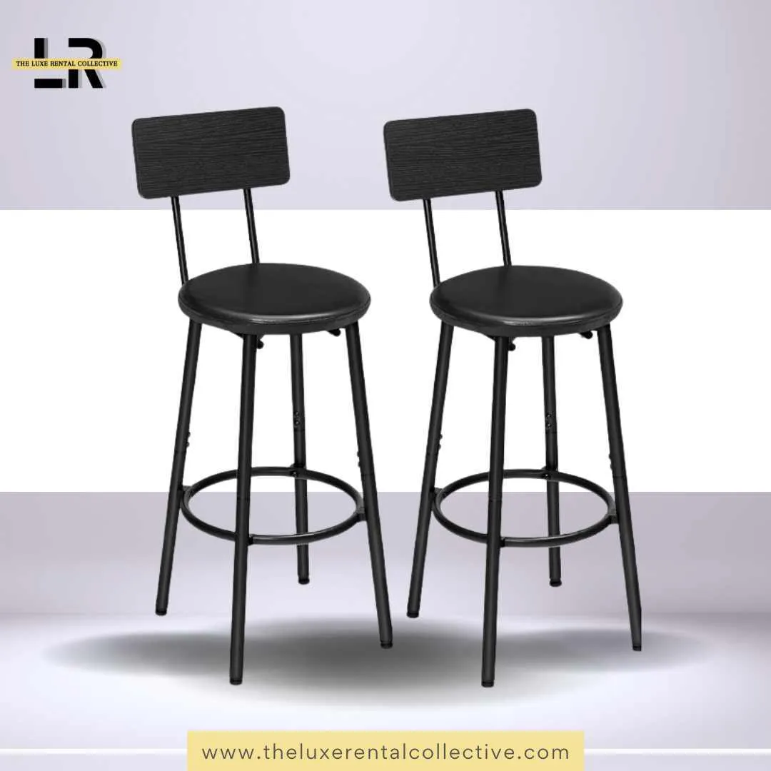 Rustic Black Barstool Chair 