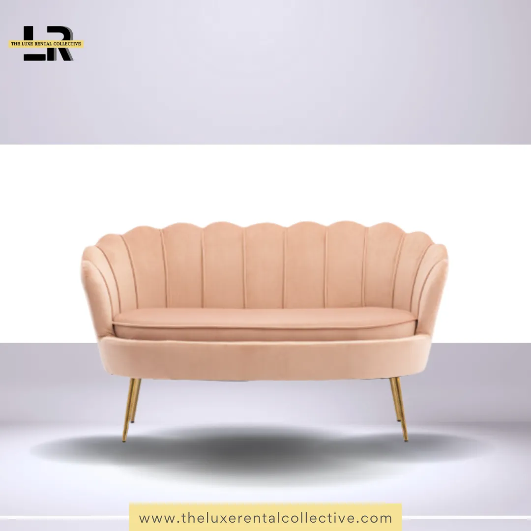 Wavy Pink Loveseat Sofa (R)