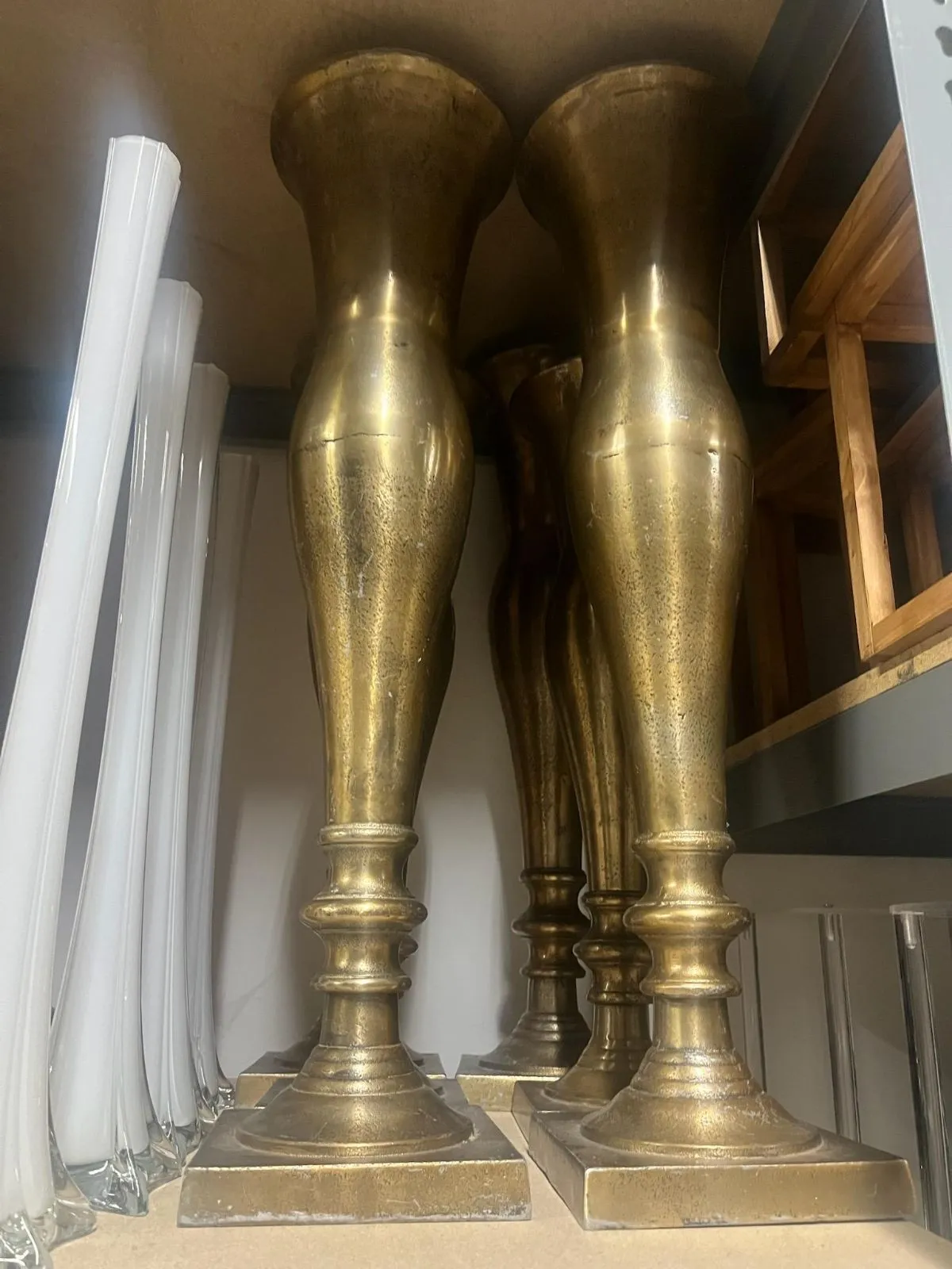 Vintage brass flower vase Tall (R)