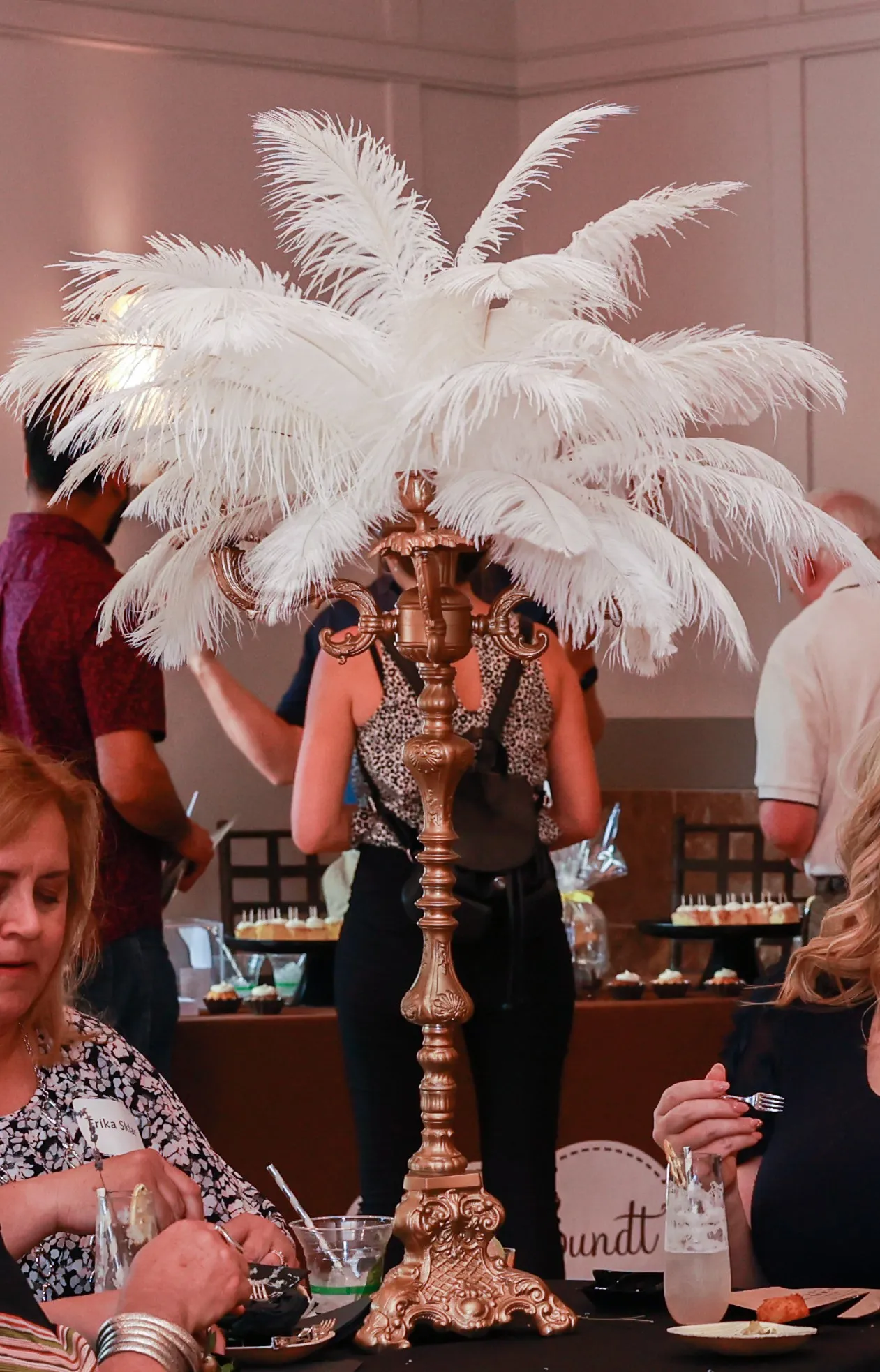 ostrich feather centerpiece (R)