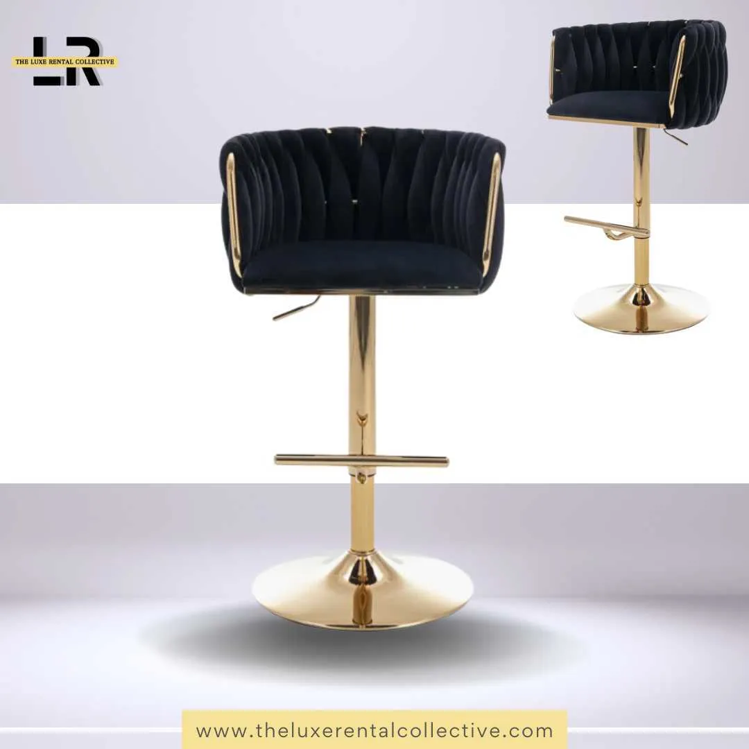  Black and Gold Luxury Barstool Chair