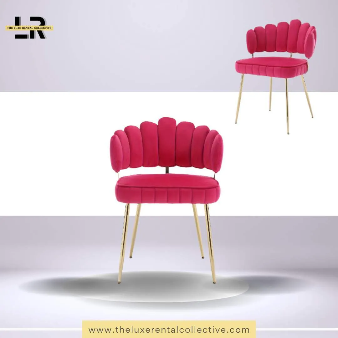 Rosy Pink Velvet Chair 