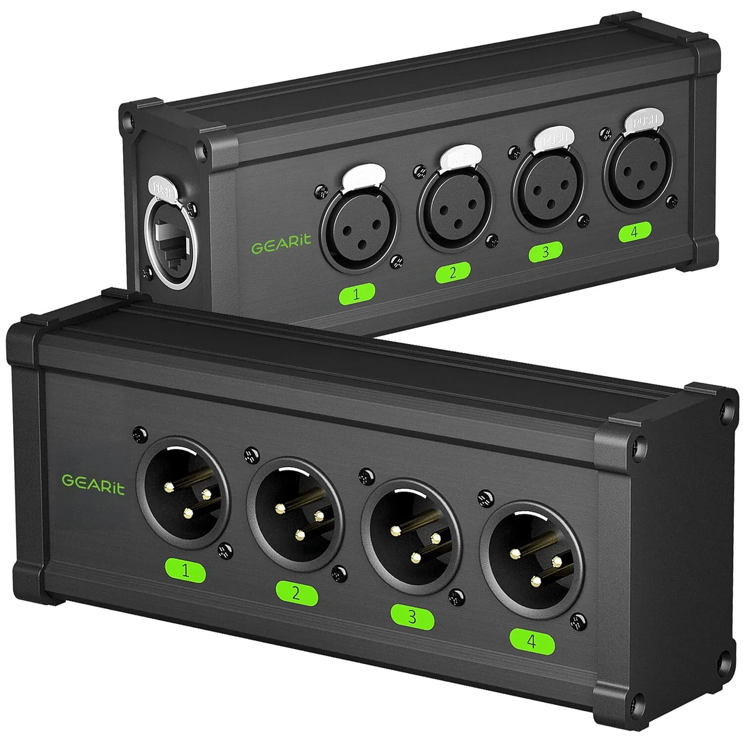 GEARit XLR Over Ethernet 4 Channel XLR Over Cat5/Cat6 Snake Extender Box