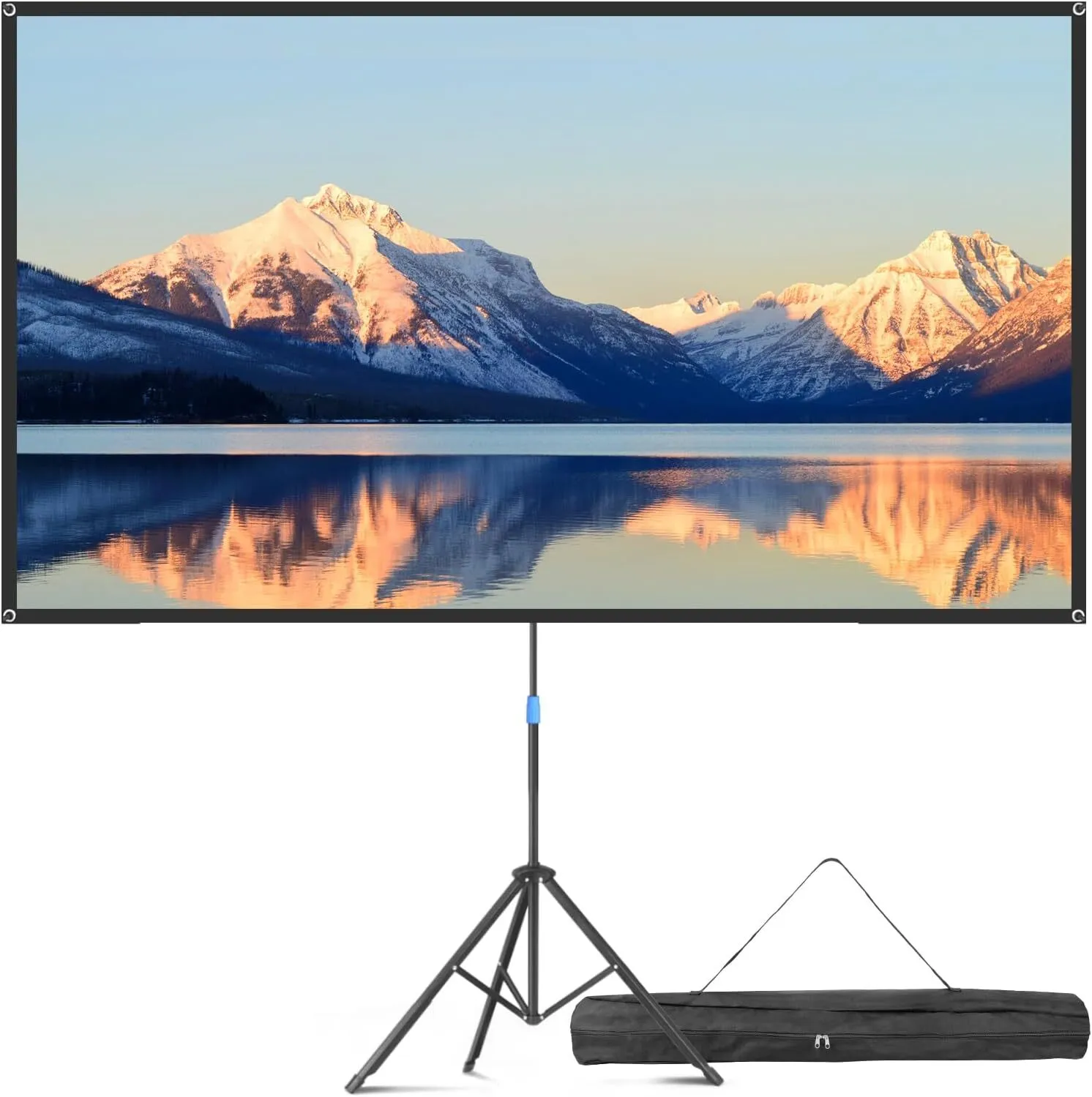 Projector Screen with Stand, 80 Inch
